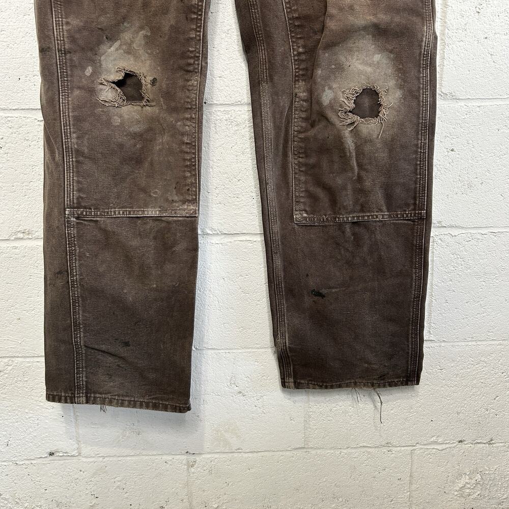 Thrashed Carhartt DoubleKnee Pants “Dark Brown” B136 DKB - Picture 4 of 8